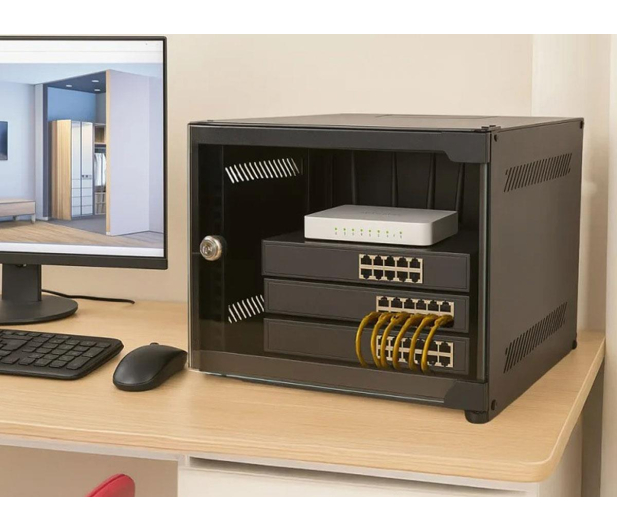 ExtraLink Lite 6U 10" 280X310 Czarna wisząca - 1484057 - zdjęcie 8